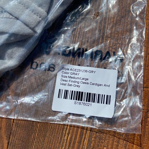 NWT Club Exx Gray Hooded Long Semi-Sheer Cardigan & Cargo Vest Set - Picture 7 of 10